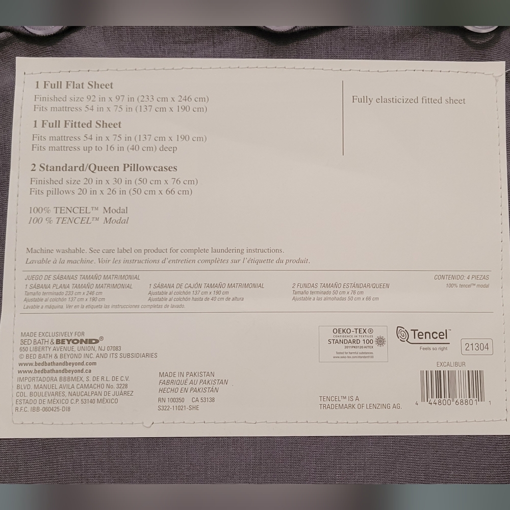 Studio 3B- (FULL)Jersey Knit 4 Piece Sheet Set NEW - Picture 2 of 3